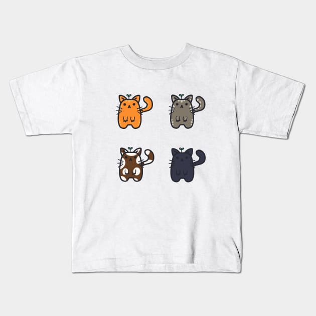 cute doodle cat design Kids T-Shirt by grafitytees